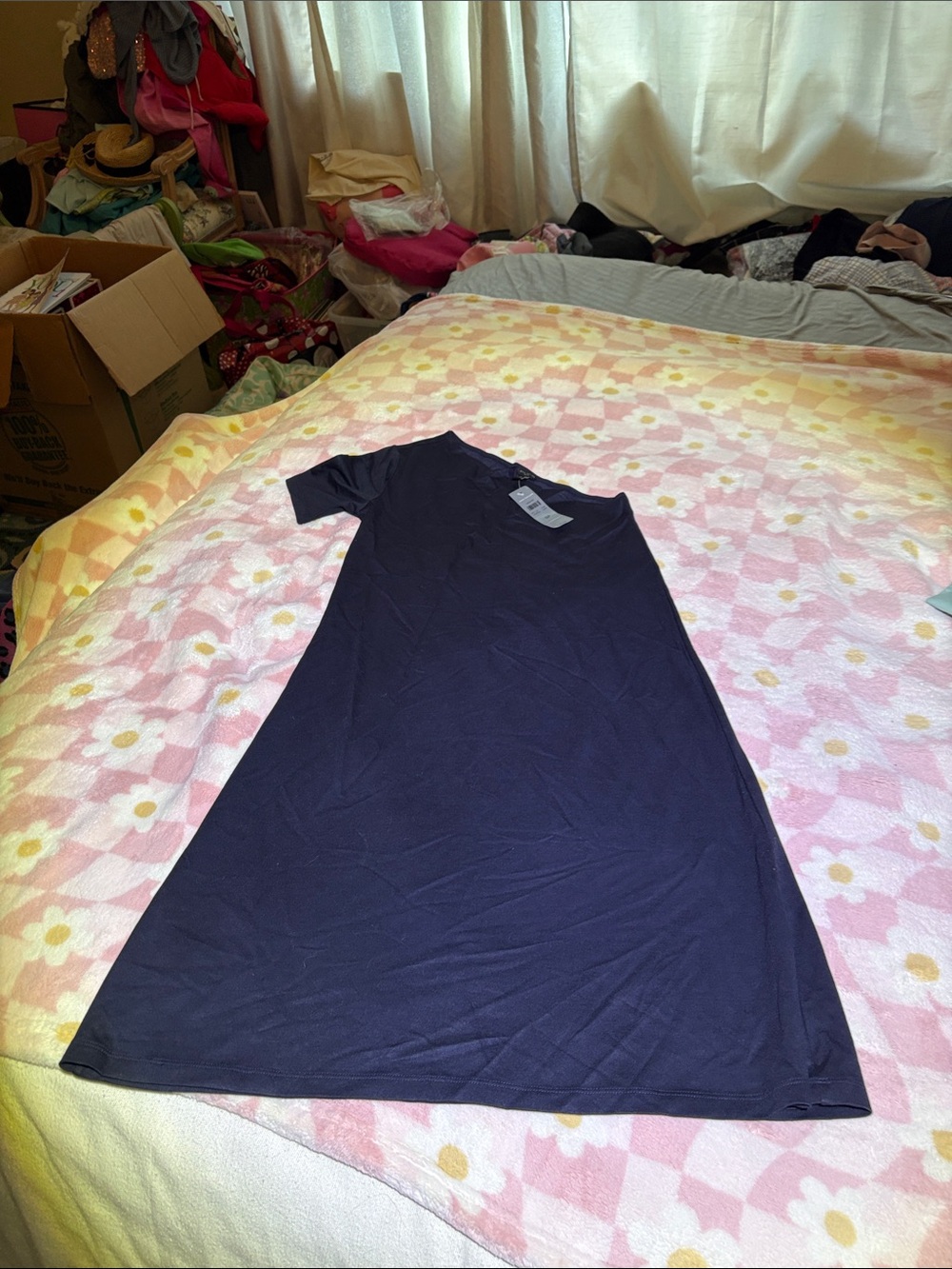 Ann Taylor Navy One Shoulder Dress- SP